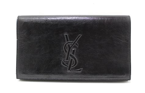 ysl black patent clutch bag